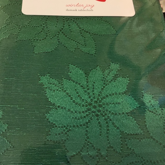 Bardwil tablecloth Winter Joy HOLIDAY DAMASK Green - Picture 2 of 6